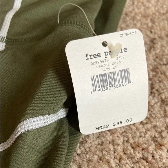 Free People Olive Green High-Waisted Leggings - Picture 7 of 15